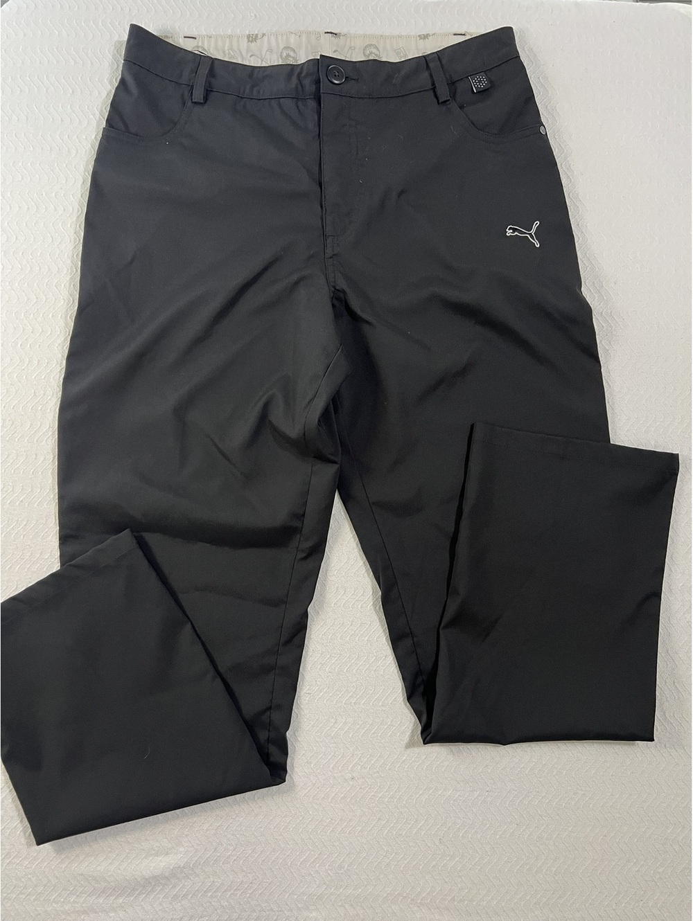 Puma Black Athletic Pants with Stretch and Pocket Bag XL
